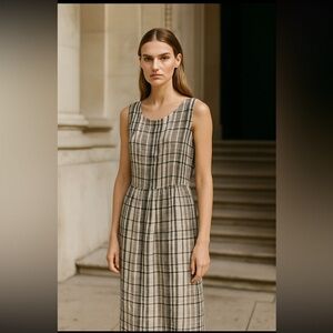 Eskandar Linen Check Dress